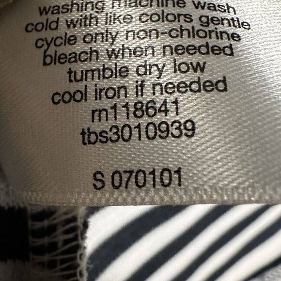 LANE BRYANT Dress Size 14 Blue/White Stripe Sleeveless Double V-Neck Back Zip - Picture 12 of 12